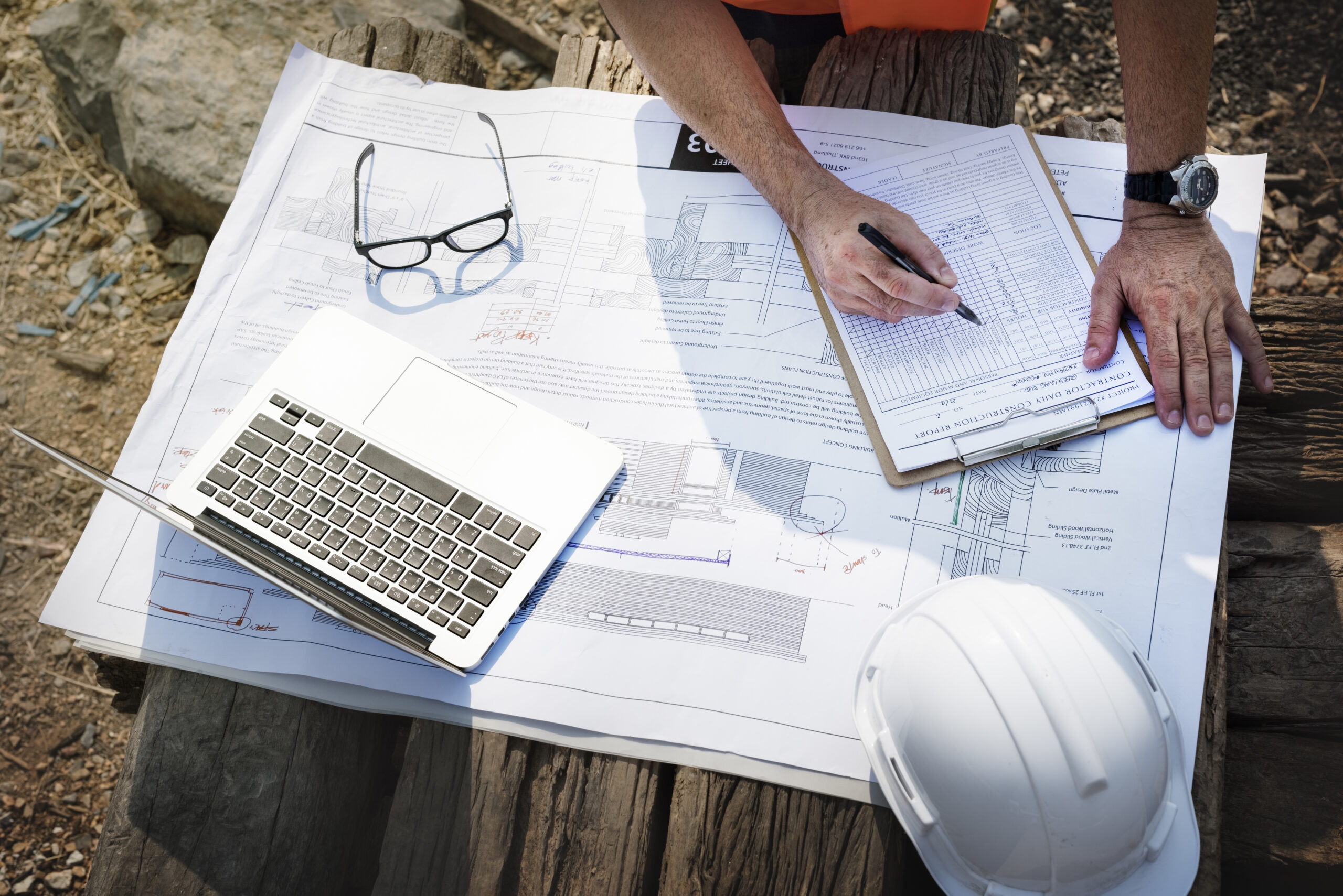Engineer on construction site